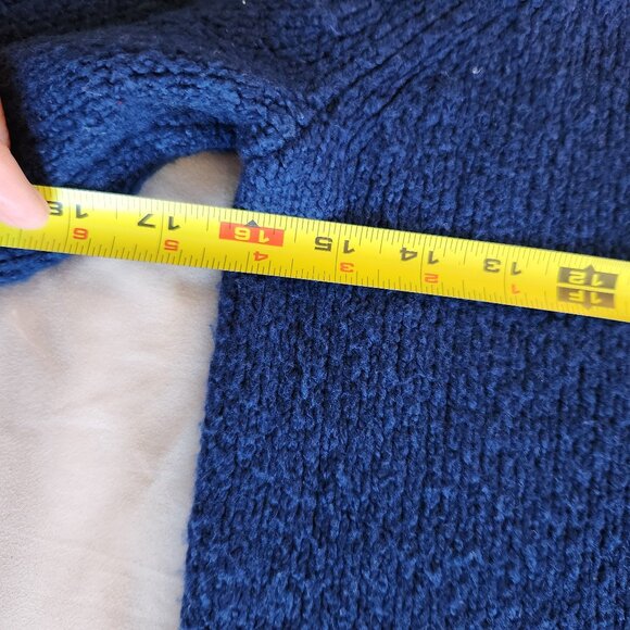 Anthropologie Evie Field Flower Navy Long Sleeve Pom Pom Embroidered Sweater - Picture 7 of 10